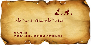 Lóczi Atanázia névjegykártya